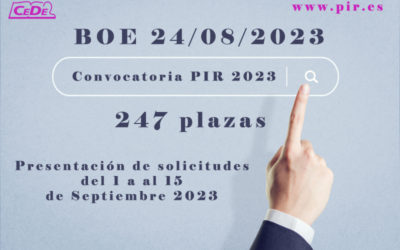 Convocatoria PIR 2023. B.O.E. 24.08.23 (247 plazas)